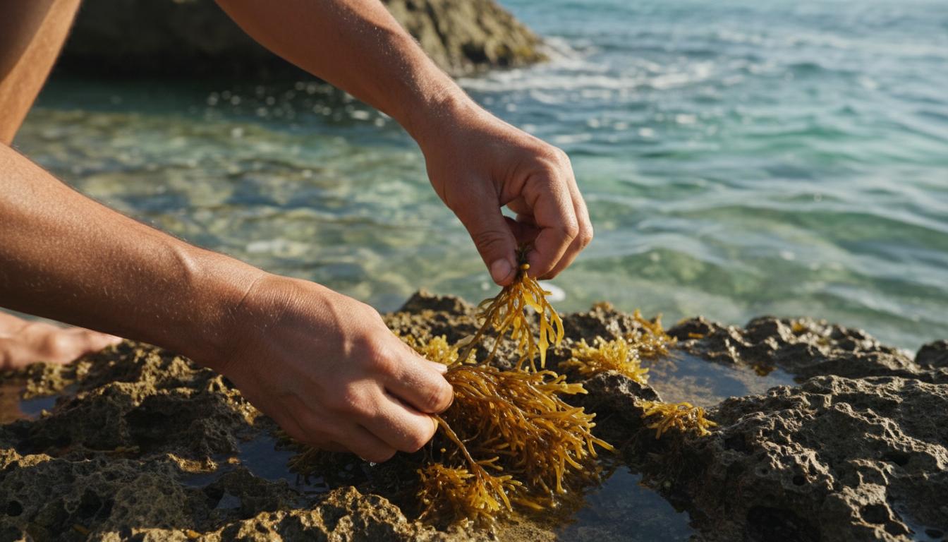 Caribbean sea moss harvesting